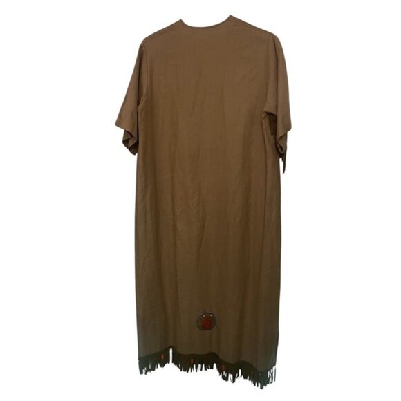 1959 Camp Fire Wo He LO Girls Ceremonial Gown With Leather Fringe Beads Patches - Picture 2 of 10